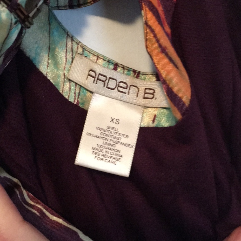 Arden B Purple Multicolor Printed Halter Dress - Picture 6 of 7